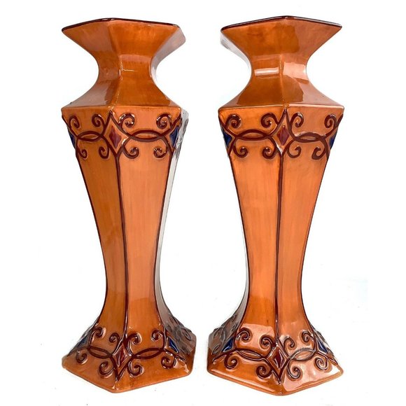 Set Of 2 Deb Hrabik Demdaco Treasured Home Taper Candle Holder Candlesticks - Picture 2 of 6